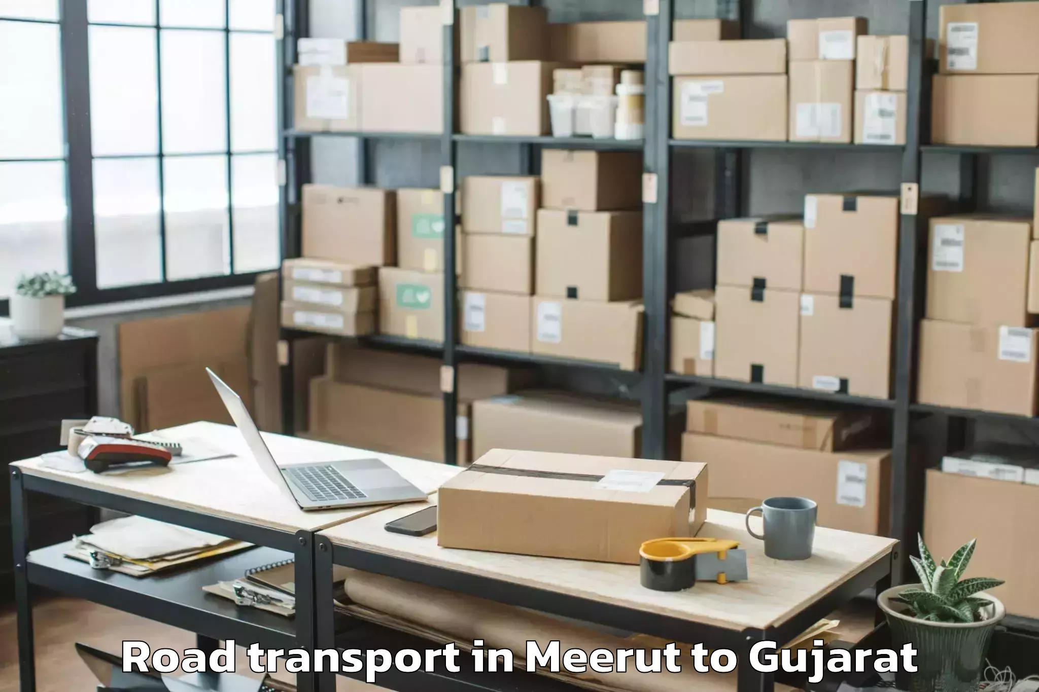 Book Meerut to Lunavada Road Transport Online